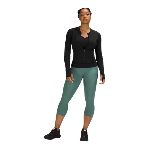 Lululemon Black Nulux UVP Run Jacket Size 10 Athleisure Sun Protection Gym - Picture 16 of 16